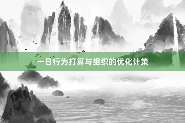 一日行为打算与组织的优化计策