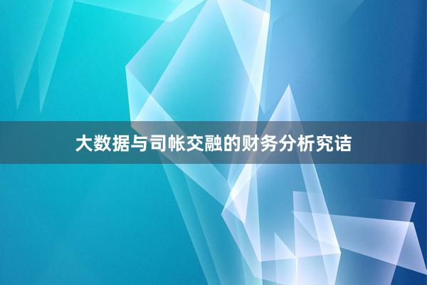 大数据与司帐交融的财务分析究诘