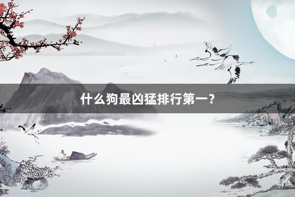 什么狗最凶猛排行第一？