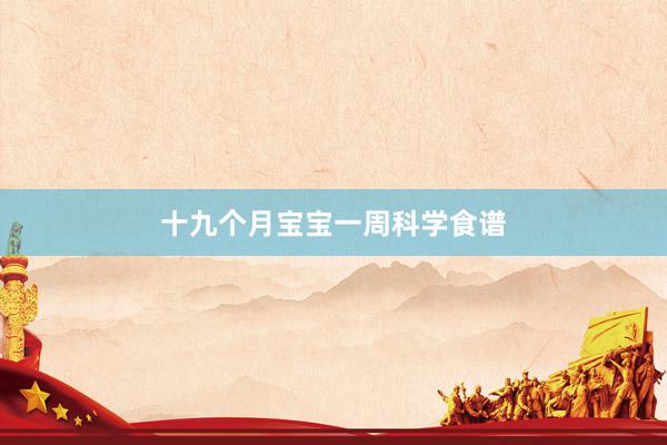 十九个月宝宝一周科学食谱